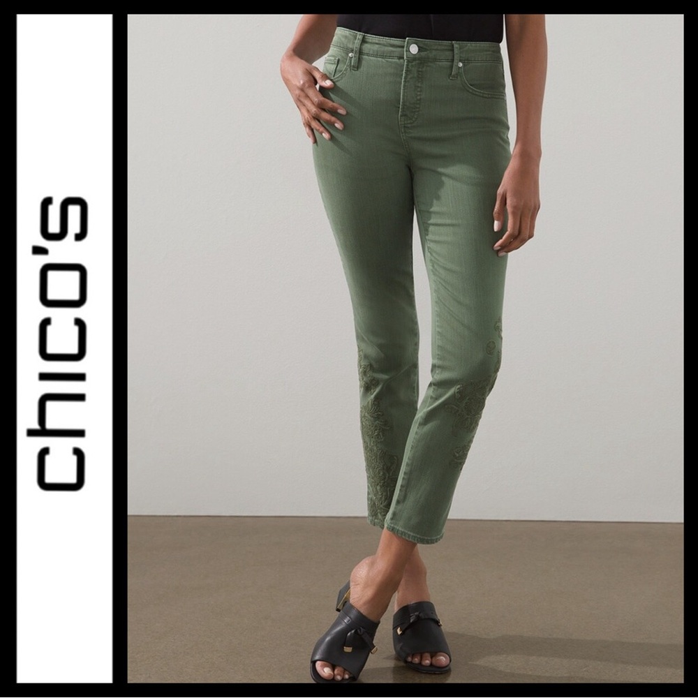 Chico's Green Ankle & Cropped Jeans